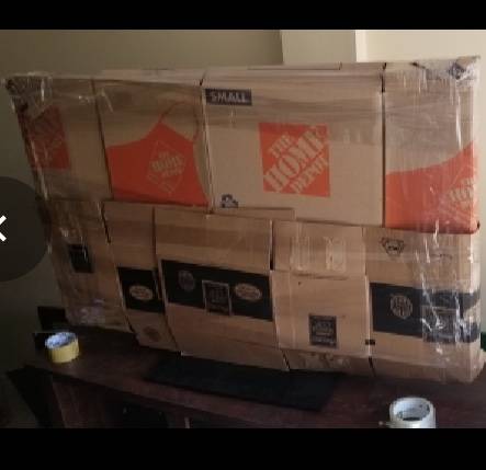 Packing boxes stacked and ready for a move